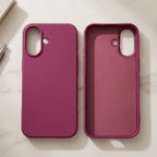 digitaley.co Fuchsia premium silicone phone case with soft velvet interior and reinforced camera protection.
