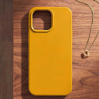 digitaley.co Mustard Gold iPhone case, premium matte silicone, soft-touch, protective cover with microfiber lining.