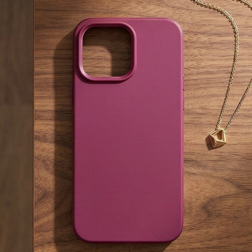 digitaley.co Plum iPhone case, premium matte silicone with soft-touch finish and minimalist design.