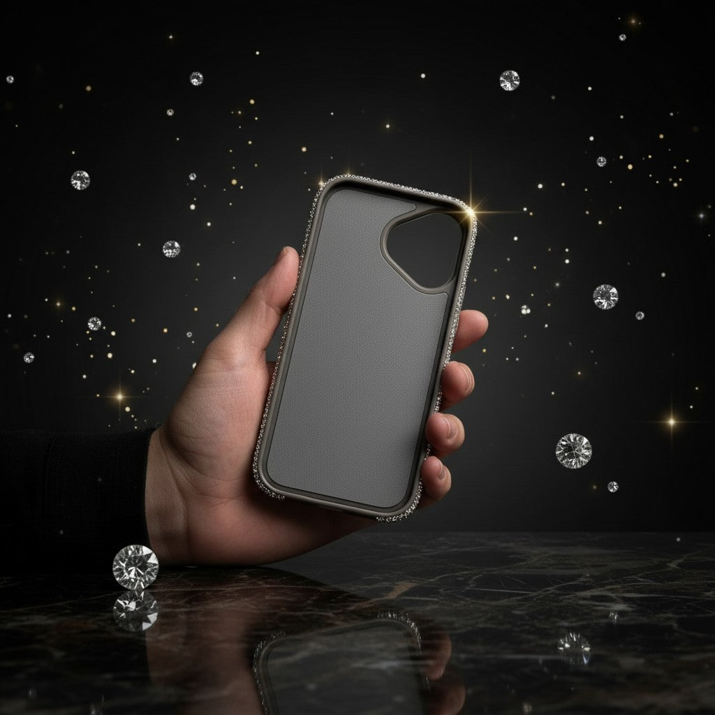 digitaley.co grey iPhone case with precise cutouts and a textured finish.