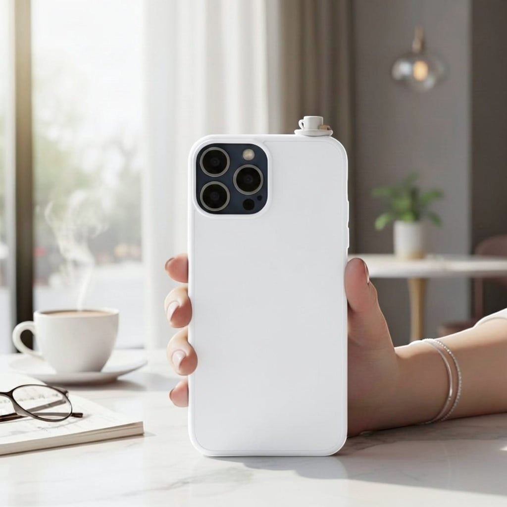 digitaley.co white phone case with 3D miniature Turkish coffee cup and delight accessory