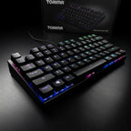 digitaley.co black compact 60% mechanical keyboard with vibrant RGB backlighting and a space-saving design.