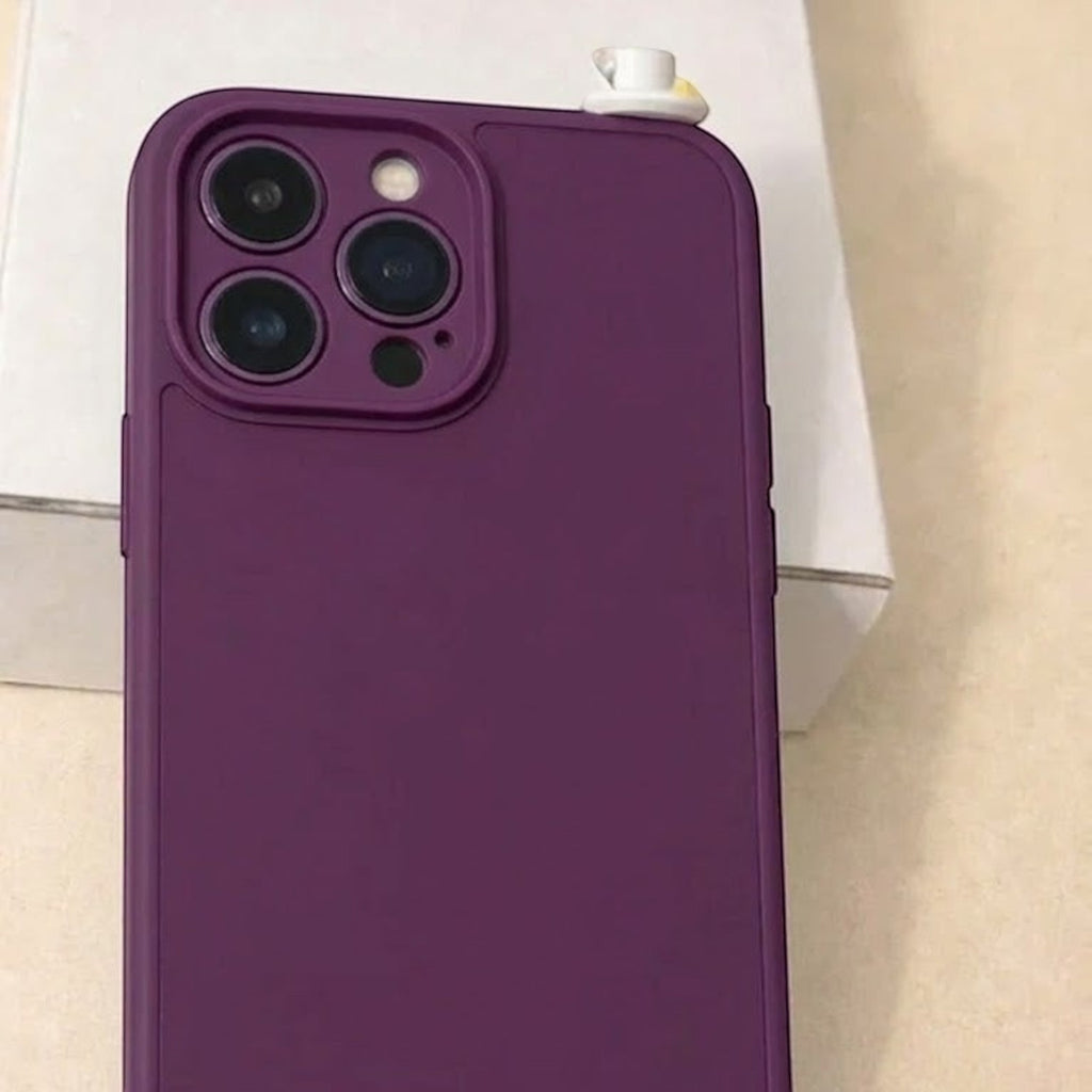 digitaley.co purple phone case with 3D miniature Turkish coffee cup and delight accessory