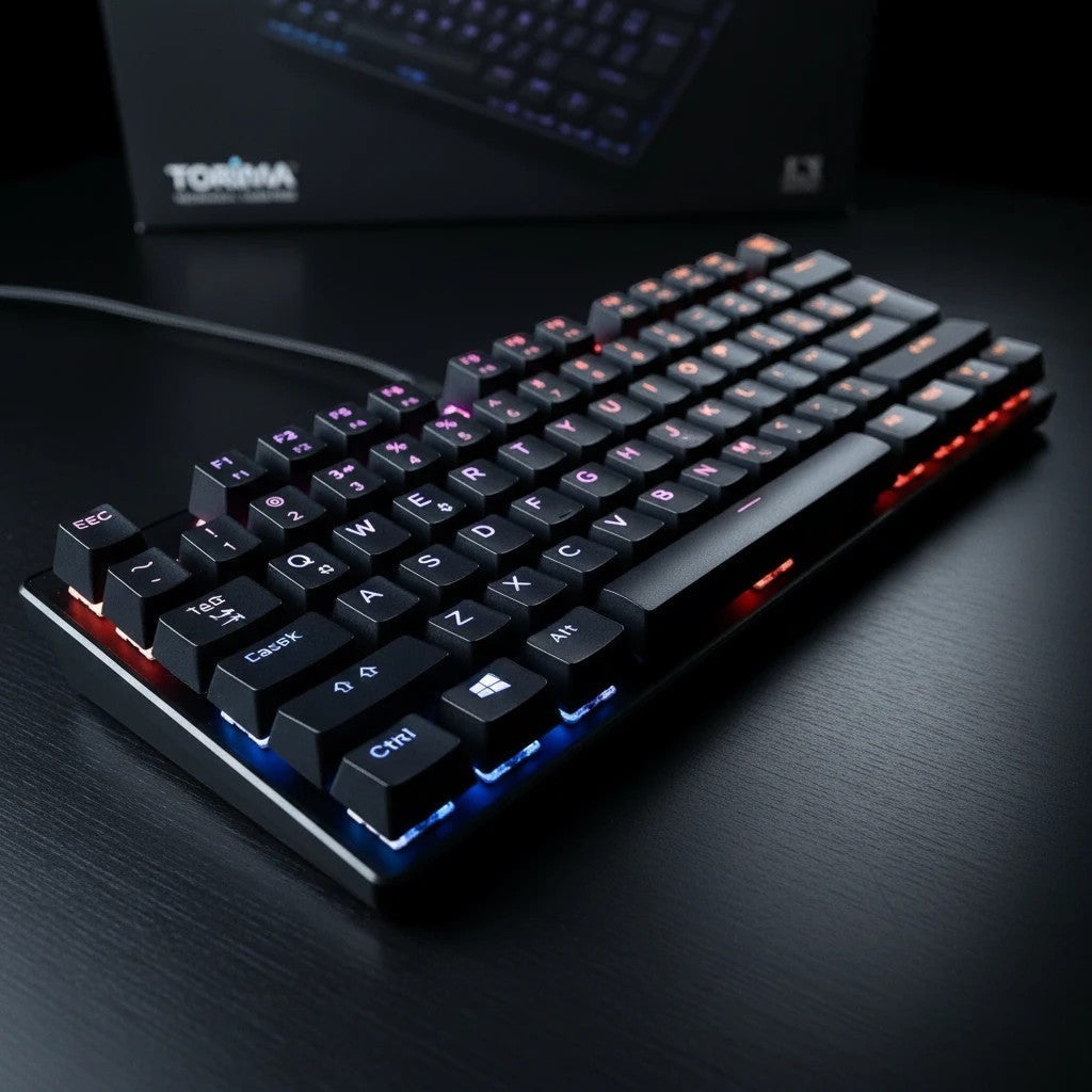 digitaley.co black compact 60% mechanical keyboard with customizable RGB backlighting and durable construction.