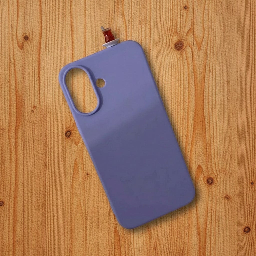 digitaley.co lavender silicone iPhone case with slim-waist tea glass motif