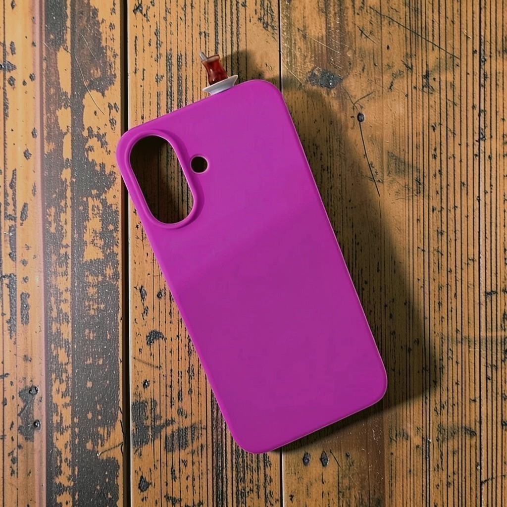 digitaley.co purple premium silicone phone case with a slim-waist tea glass motif