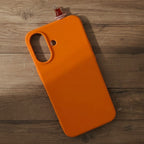 digitaley.co orange premium silicone phone case with slim-waist tea glass motif
