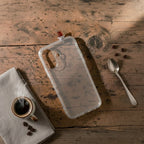 digitaley.co clear silicone iPhone case with a red tea glass motif, premium protective cover