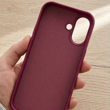 Velvet Guard: Premium Shockproof Silicone Case in Fuchsia