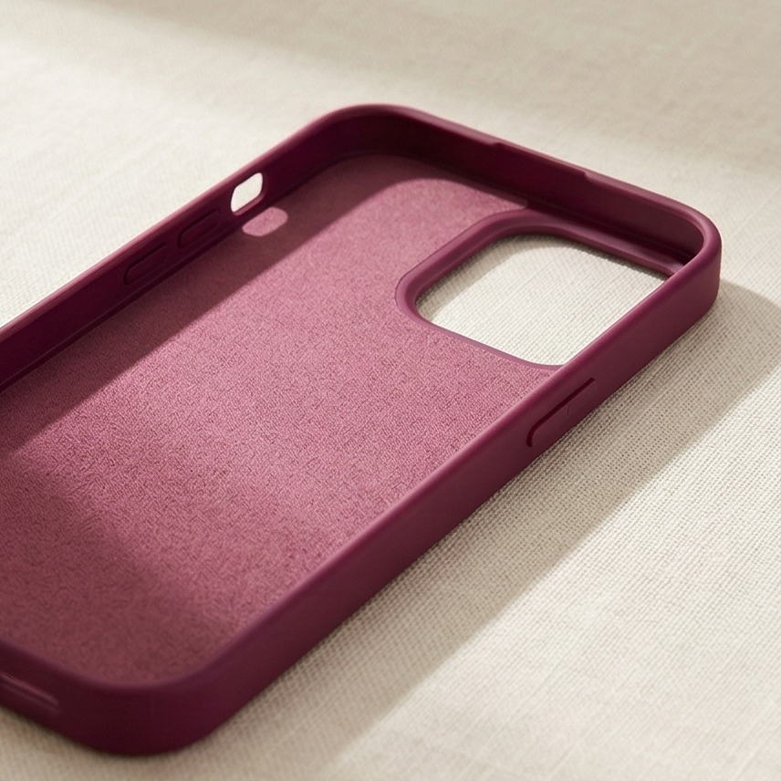 Velvet Touch: Premium Soft-Matte Silicone Case in Fuchsia